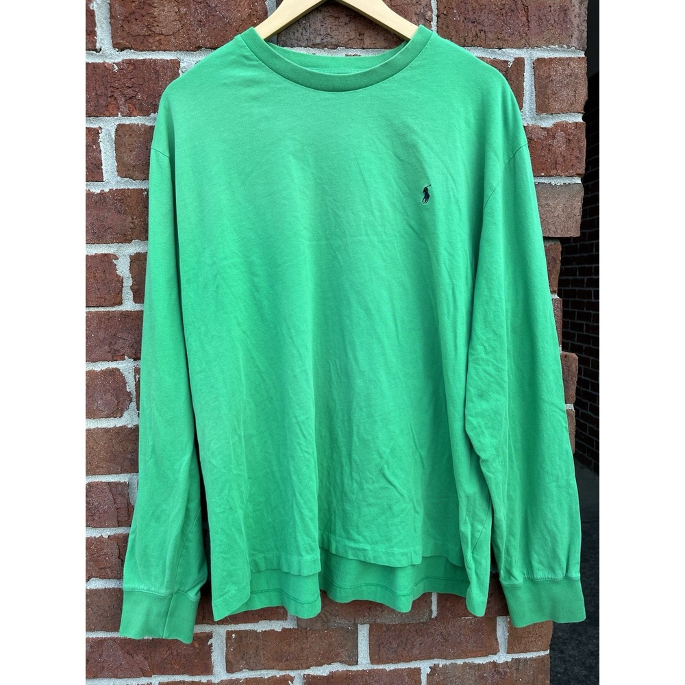 Polo Tennis Ralph Lauren Men's Blue Logo Cotton Long Sleeve Classic T-Shirt XL